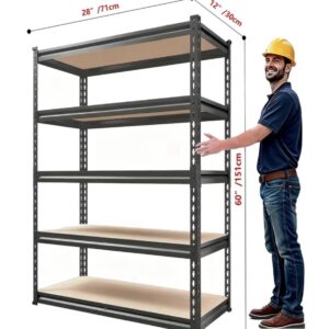 Heavy Duty Shelving 2000LBS Capacity Adjustable Metal Shelving 5 Tier 72x36x16”
