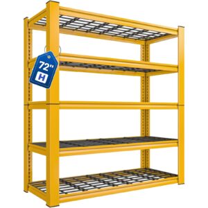 1Pcs Storage Shelves Garage Shelving Heavy Duty Shelving Units & Storage,Yellow
