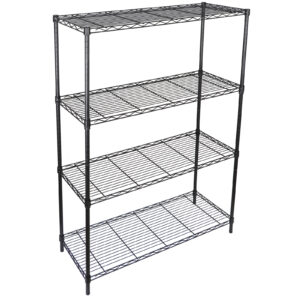 4-Shelf Heavy Duty Storage Wire Shelving Unit Kitchen Garage Rack Shelves Black