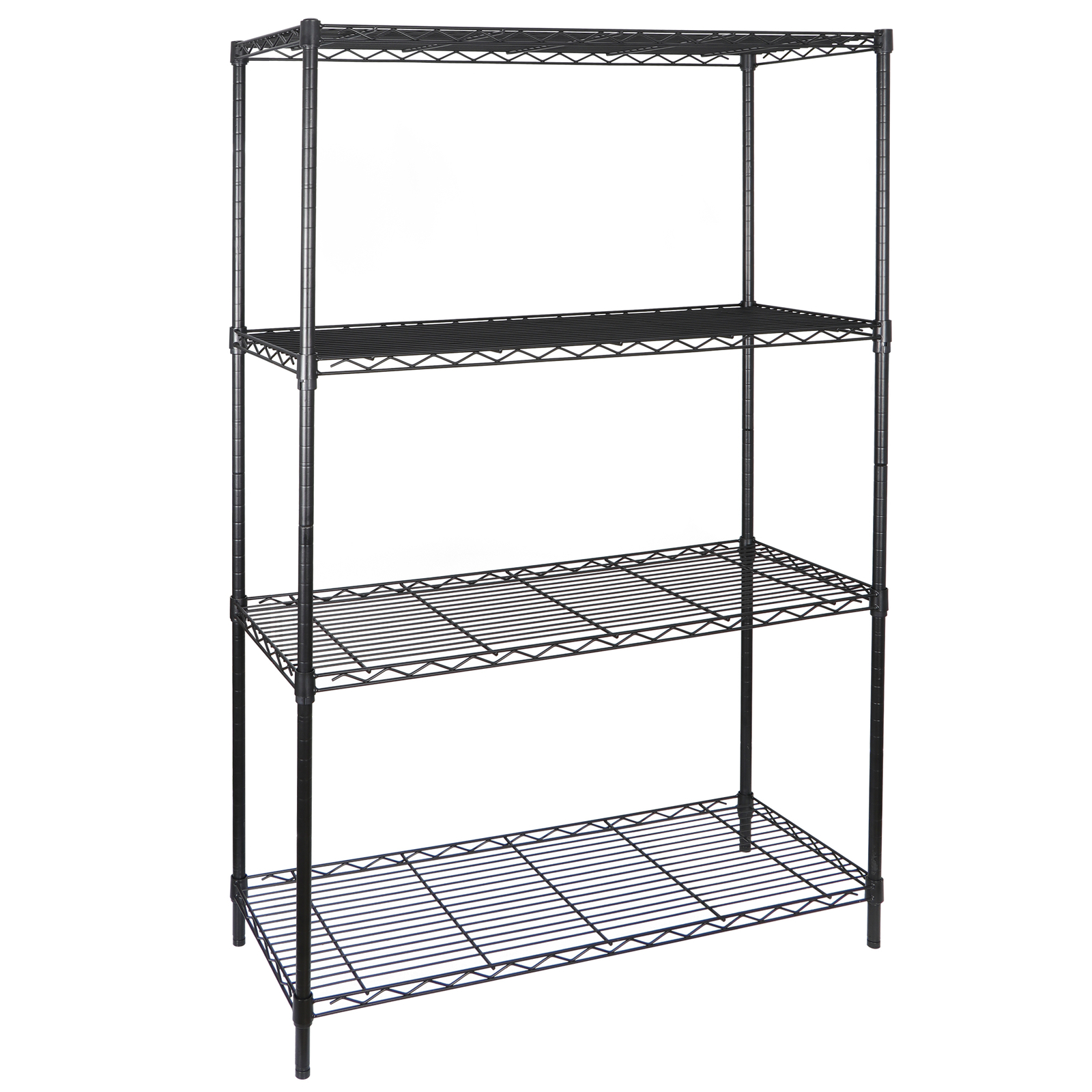 4-Shelf Heavy Duty Storage Wire Shelving Unit Kitchen Garage Rack Shelves Black - Image 4