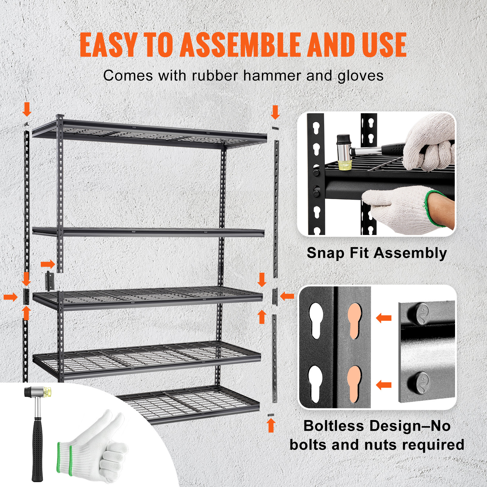 Storage Shelving Unit 24*60*78" Garage Rack 5-Tier Adjustable 2000 lbs Load - Image 4