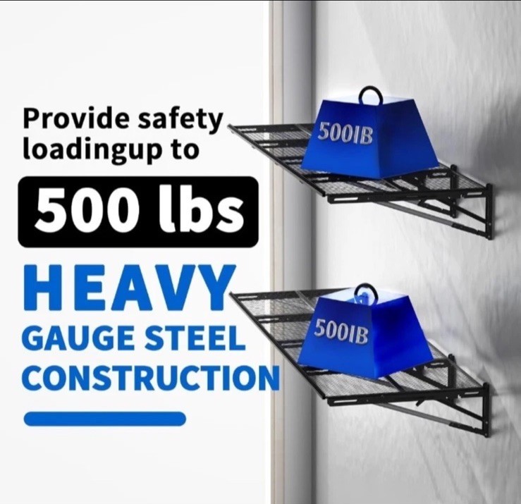 Heavy Duty Garage Storage Shelves Adjustable Folding Garage Organization 60x44cm - Image 5
