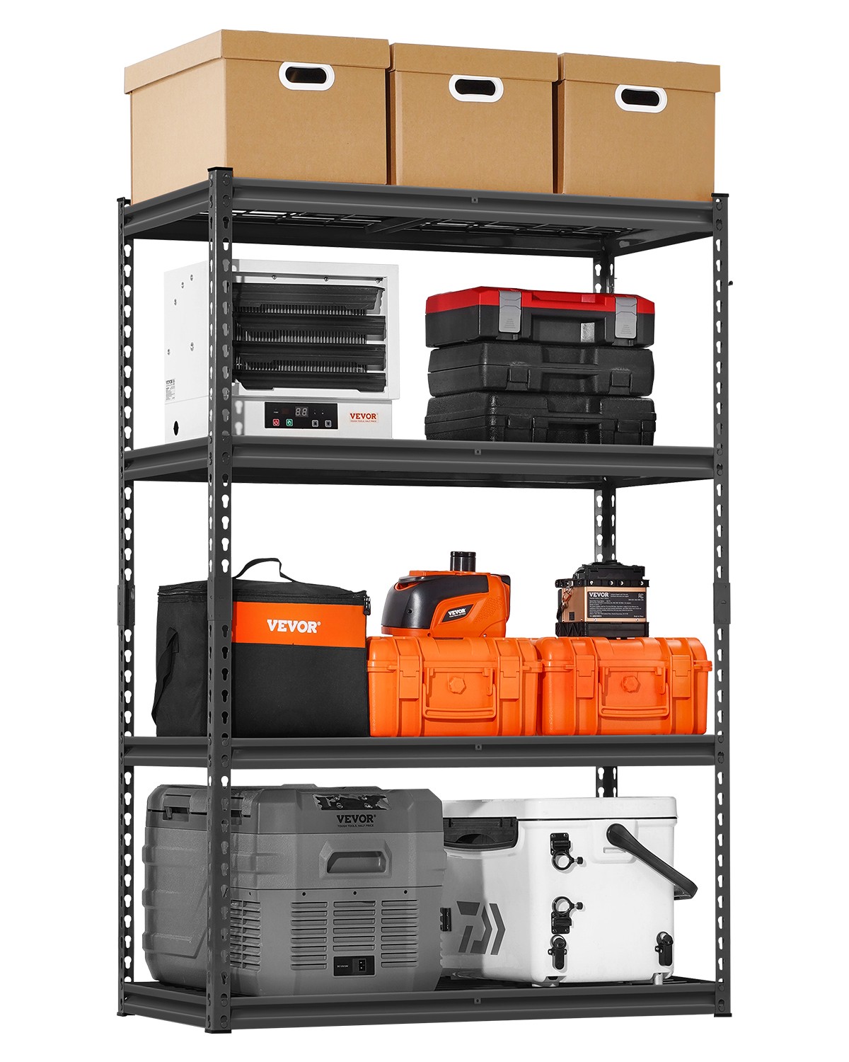 VEVOR Storage Shelves 4 Tier Adjustable Heavy Duty Garage Shelving Unit 2400 lbs