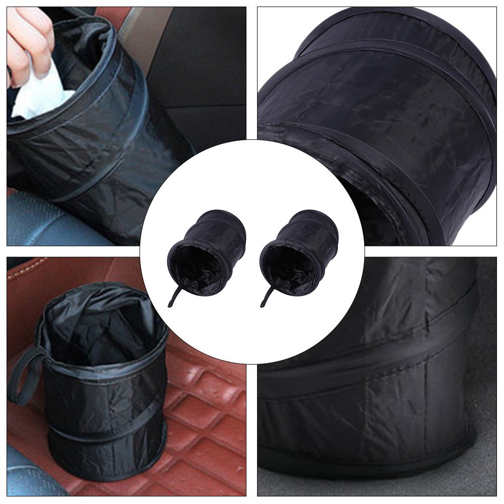 2 Pcs Foldable Container Automotive Garbage Cans Car Storage Organizer - Image 2