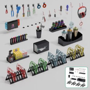 DIY Model Kits, 26-Slot Organizer Shelf Stand, Metal Parts Shelf, Placing Rac...