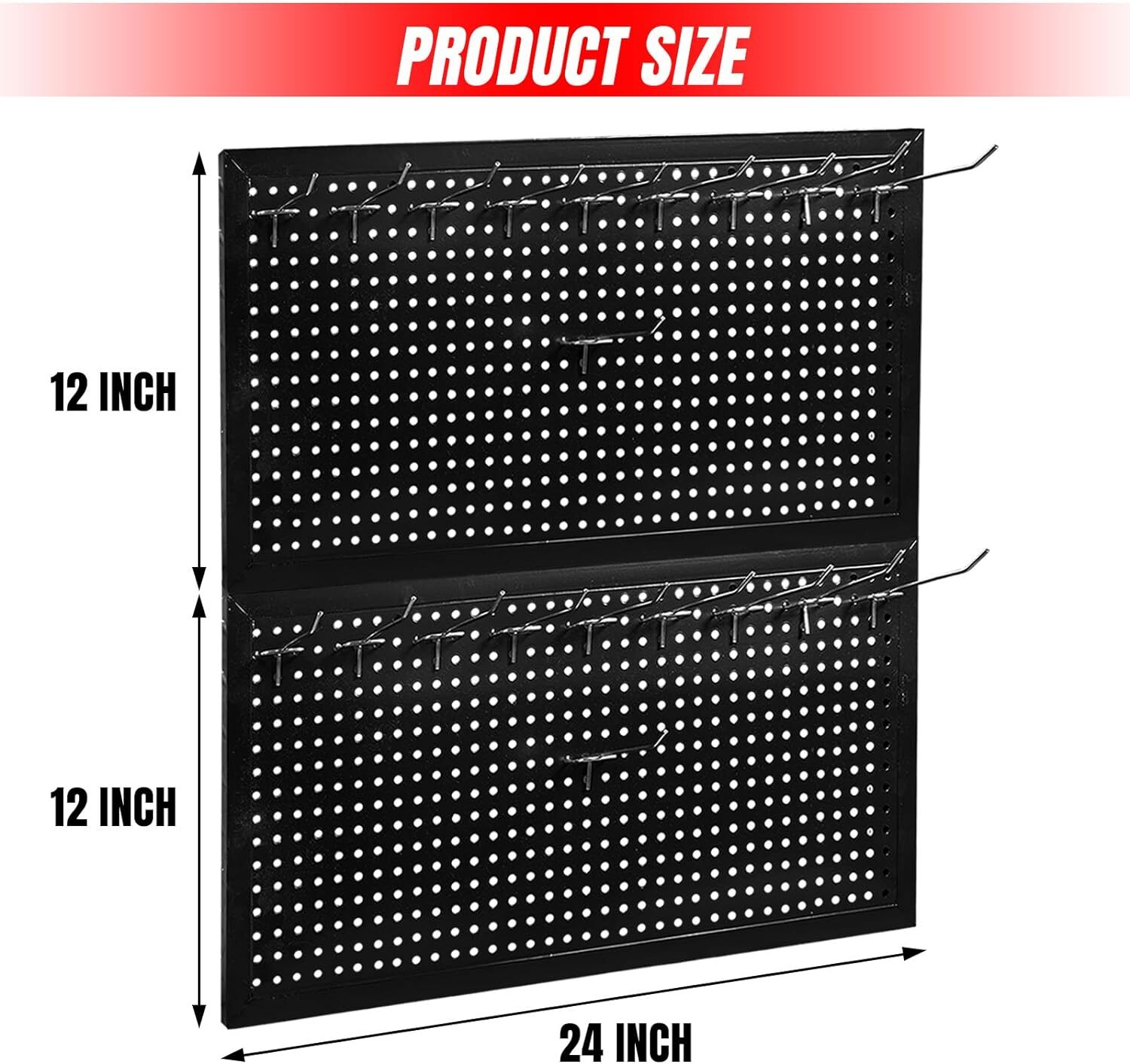 22 Piece Metal Wall Pegboard Utility Tool Storage System: Modular Pegboard Organ - Image 3