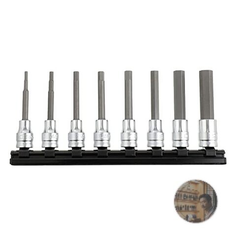 Kohken Z-EAL 9.5mm Hex Bit Socket Rail Set 8pcs Chrome Molybdenum Steel New - Image 2