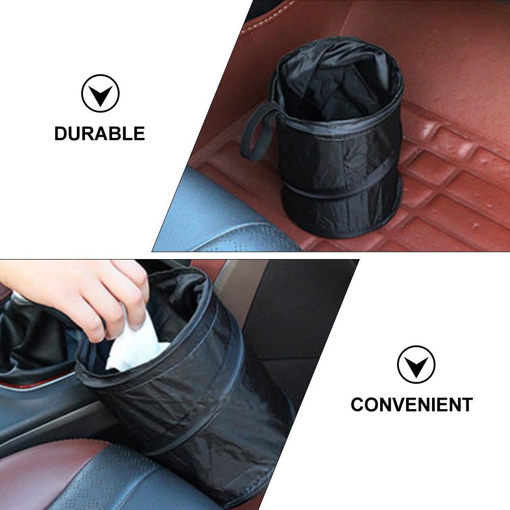 2 Pcs Trash Can Foldable Container Garbage Car Storage Organizer - Image 2