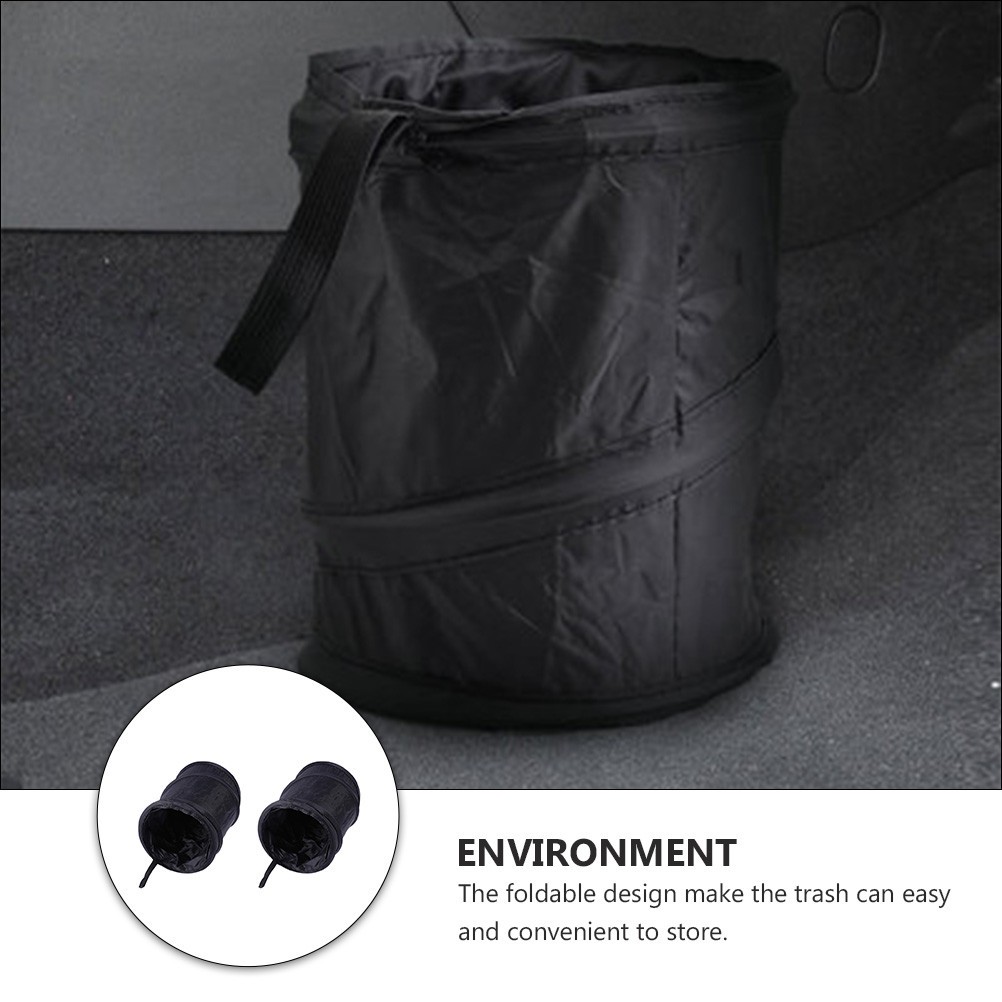 2 Pcs Trash Can Foldable Container Garbage Car Storage Organizer - Image 4