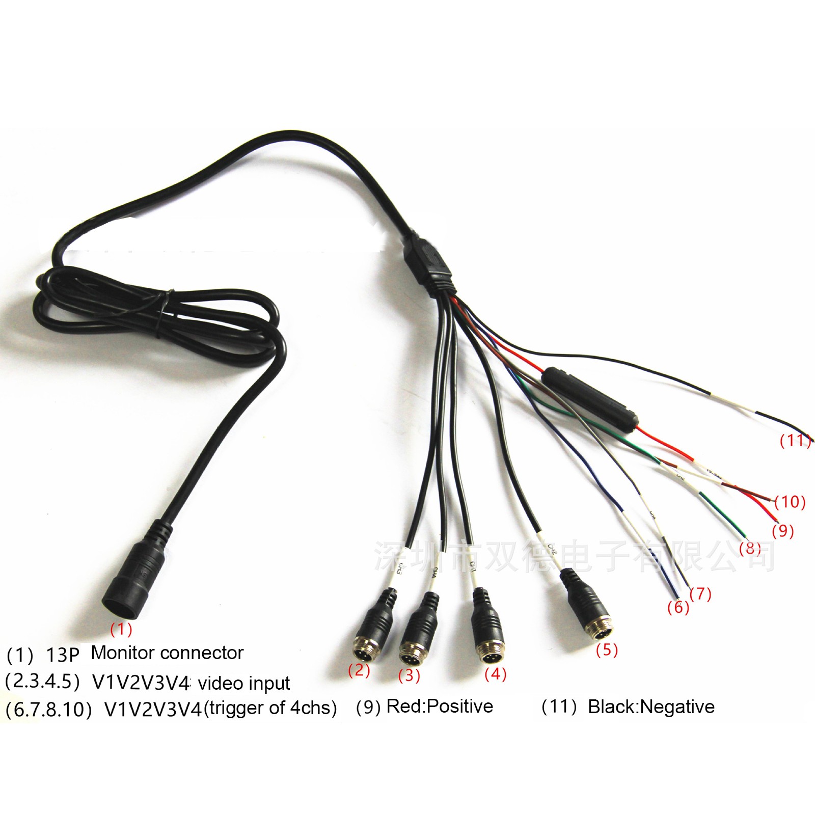 9" Quad Monitor 4CH Video Input Fits CCD CMOS Camera For Truck Caravan Reverse - Image 3