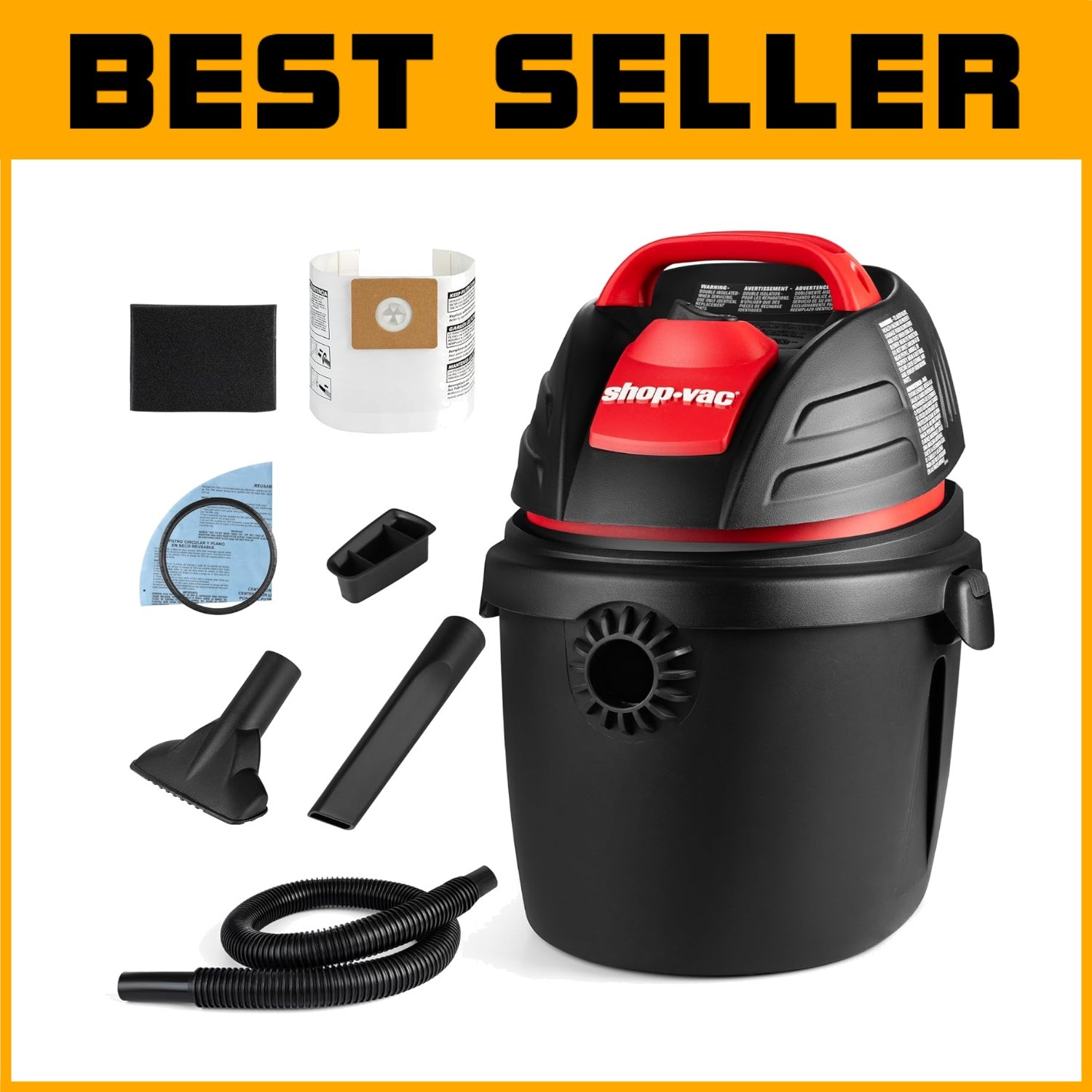 Versatile 2.5 Gallon Wet/Dry Vacuum Cleaner - Ideal for Home & Automotive Use