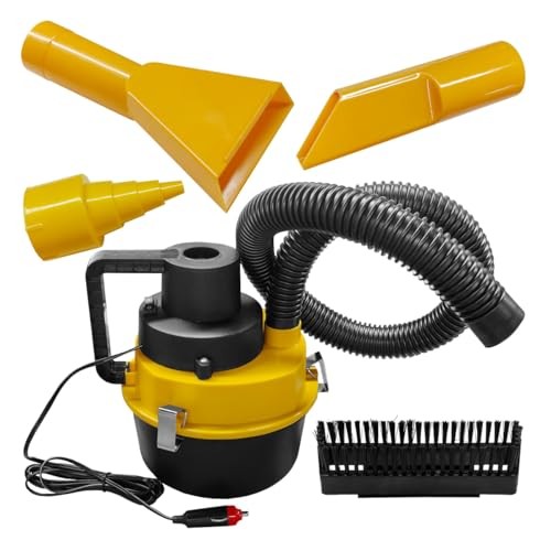 Car Vacuum Cleaner, DC 12V Multi-Purpose Automotive Wet and Dry Vacuum Yellow - Image 2
