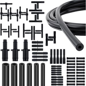 Vacuum Line Kit, 6Pcs 5Ft Vacuum Hose Automotive with 64Pcs Vacuum Line Connecto