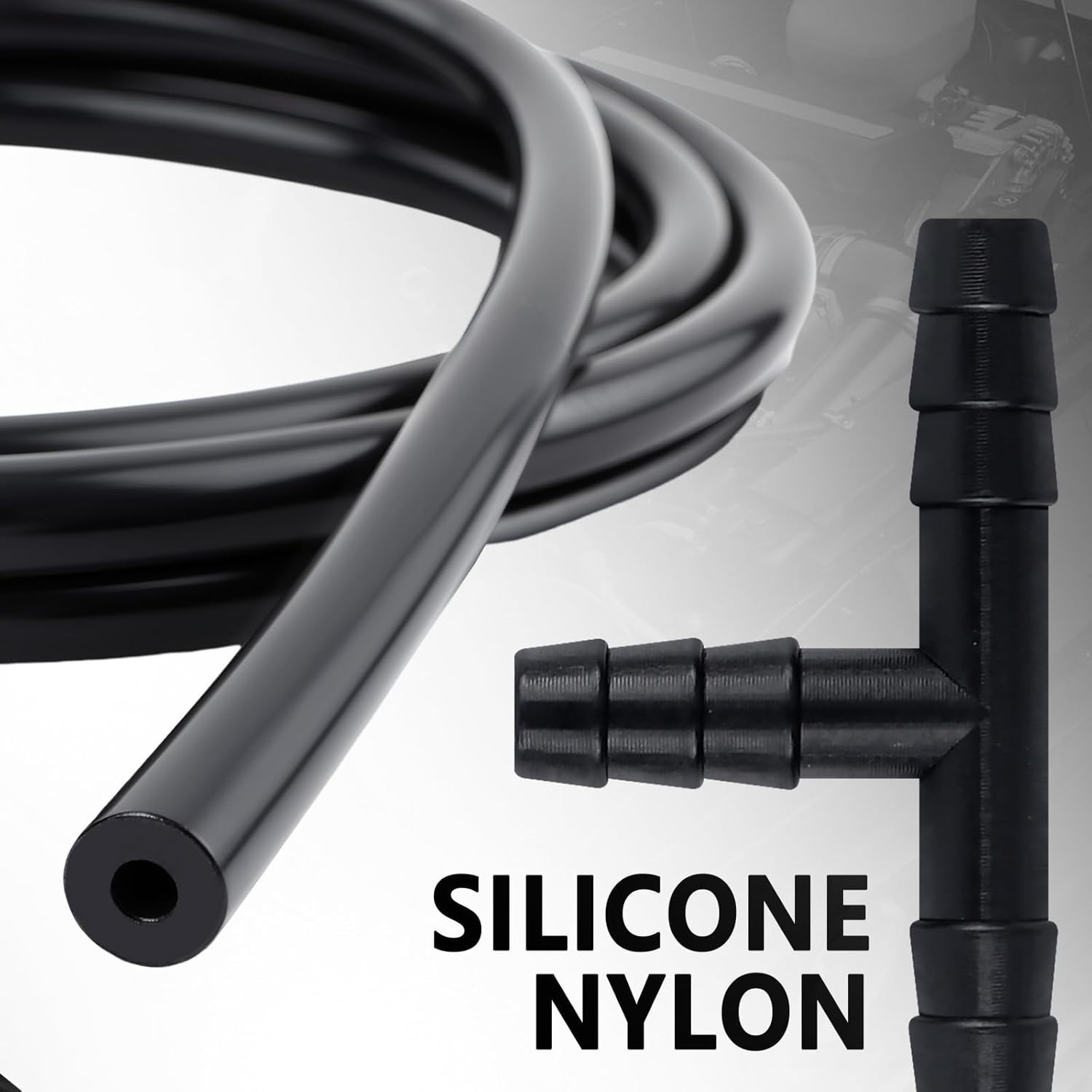 Vacuum Line Kit, 6Pcs 5Ft Vacuum Hose Automotive with 64Pcs Vacuum Line Connecto - Image 4