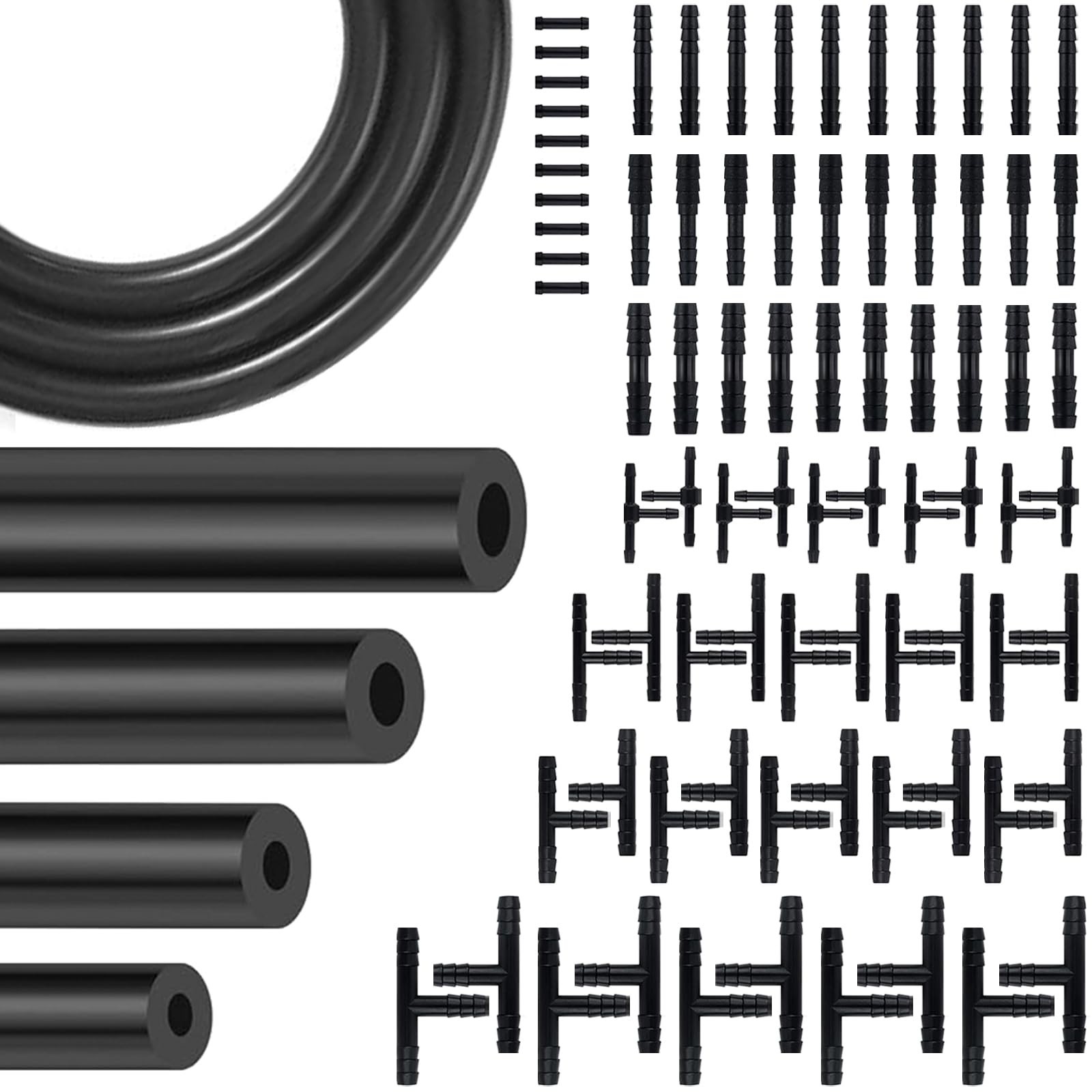 84 PCS Automotive Vacuum Hose Kit - 6.6FT Silicone Tubing & 80 Connectors, 1/4" - Image 2
