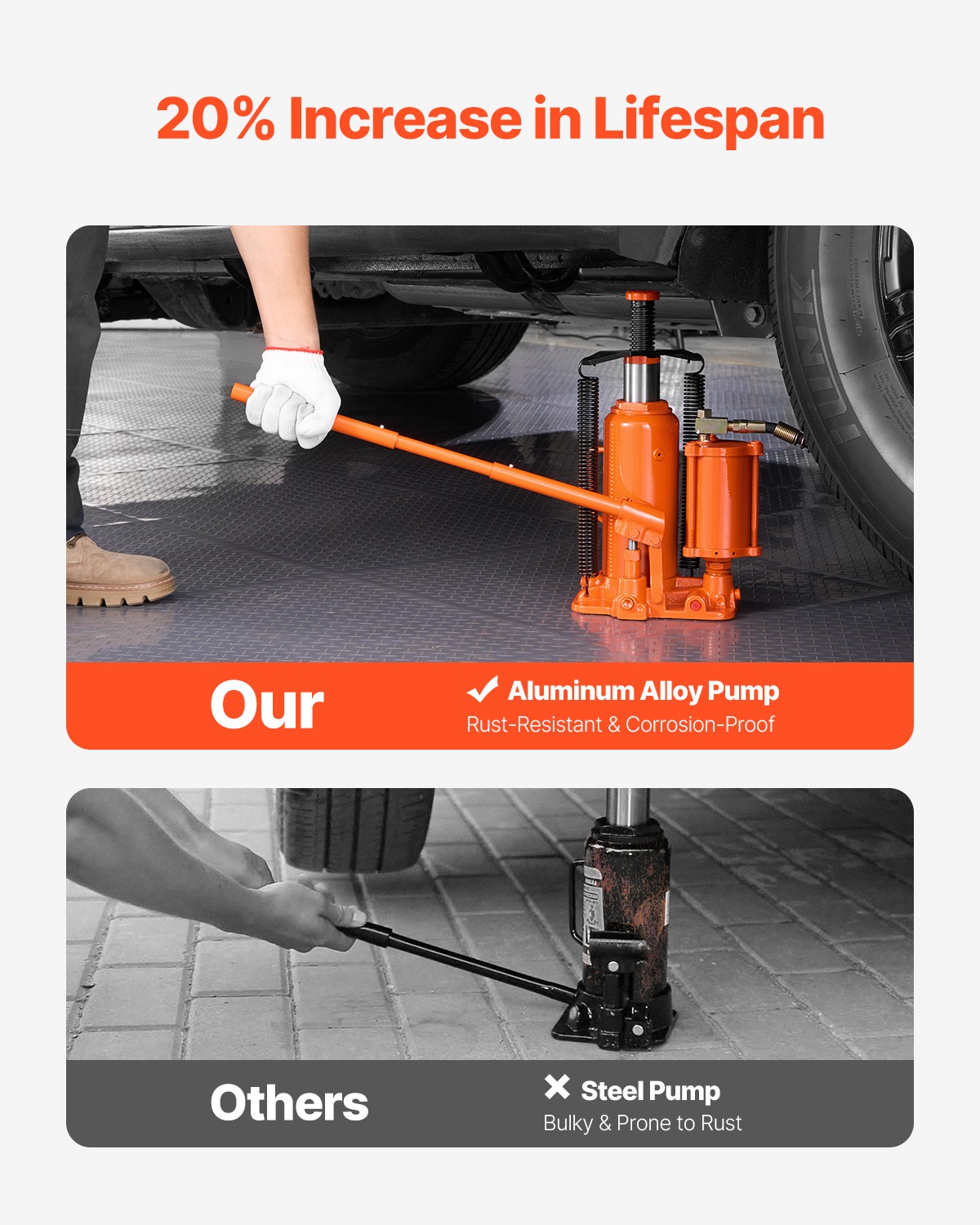 Air Hydraulic Bottle Jack 12 Ton Manual Hand Pump Automotive Car Repair - Image 4