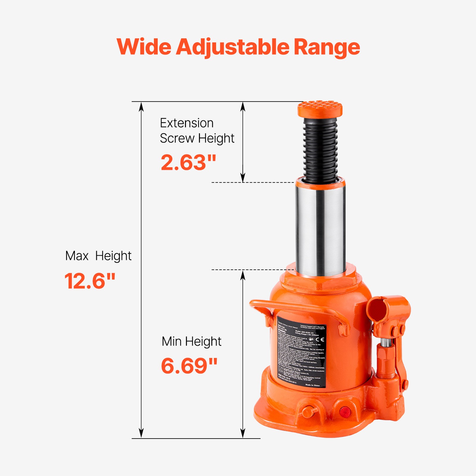 Hydraulic Bottle Jack 20 Ton Manual High Lift Automotive Car Repair Shop - Image 3
