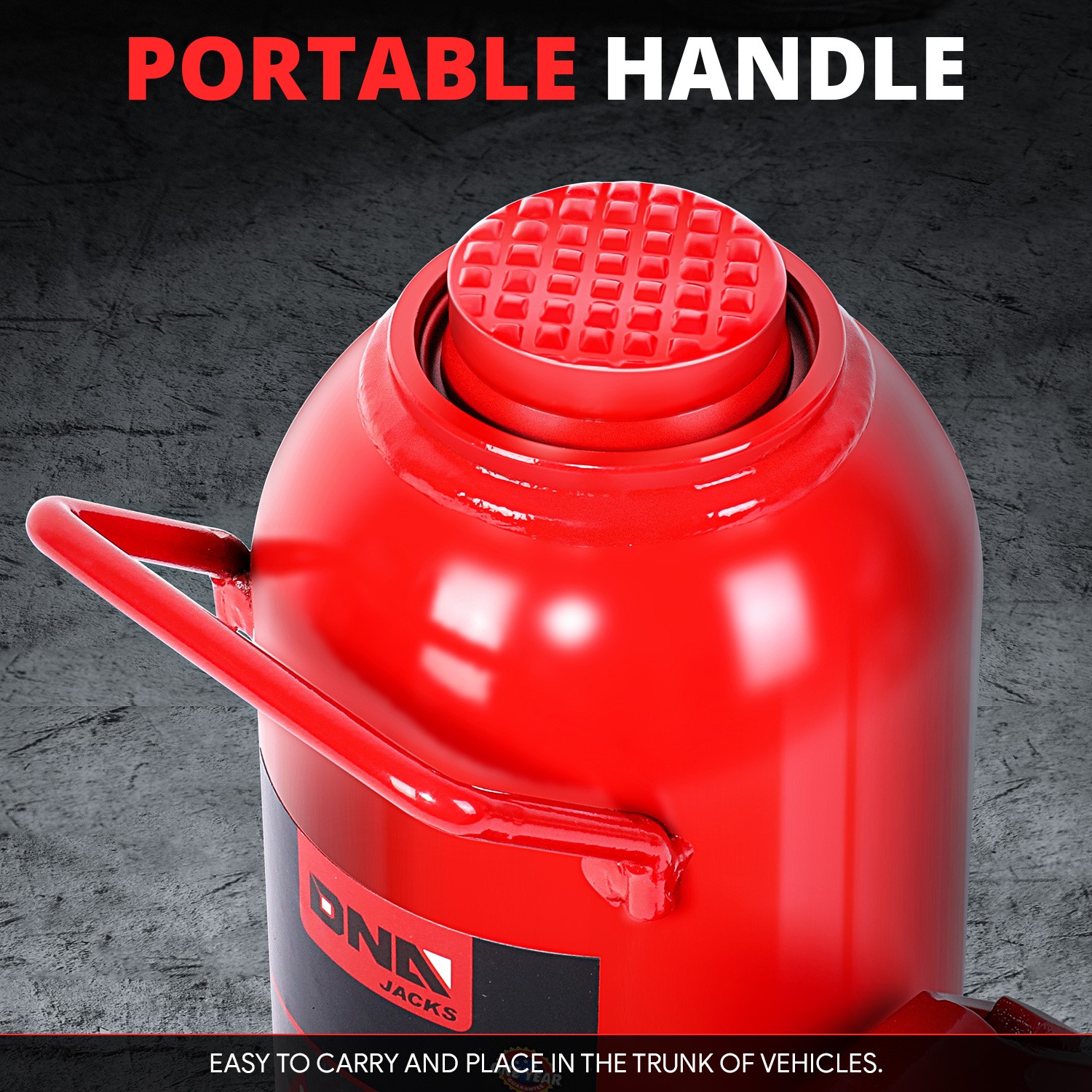 25 Tons Car Repair Steel Adjusted Automotive Hydraulic Welded Bottle Jack Red - Image 5