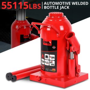 Red 25 Tons Steel Adjusted Automotive Hydraulic Welded Bottle Jack Car Repair