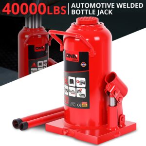 Red 20 Tons Steel Adjusted Automotive Hydraulic Welded Bottle Jack Car Repair