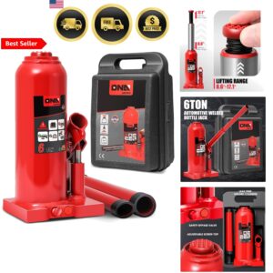 Hydraulic Bottle Jack 6 Tons Lifting Automotive Repair Vehicle Pickup Truck Red