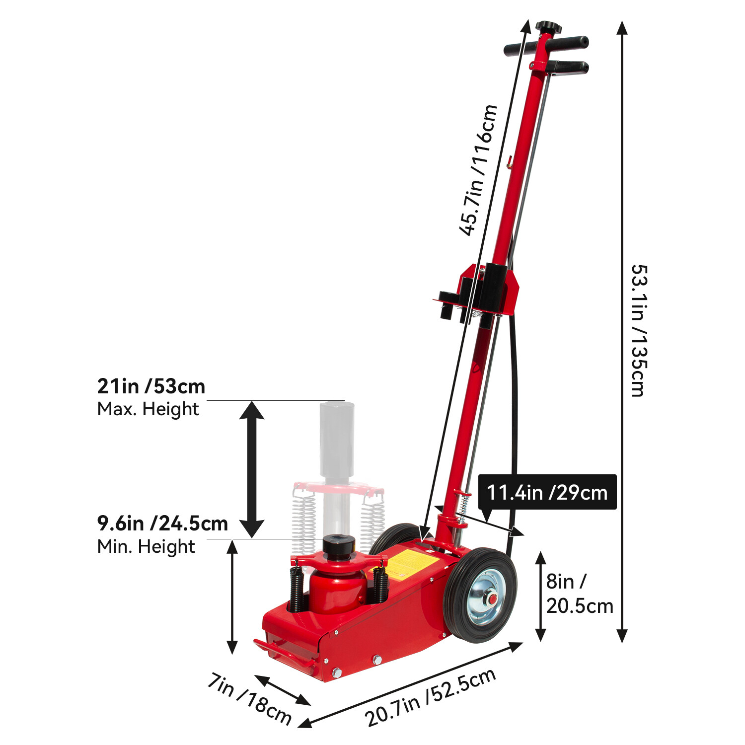 22 Ton Air Hydraulic Floor Jack Truck Lift Jacks Service Repair Lifting Tool US - Image 2
