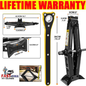 Upgraded! Car Lift Scissor Jack Hand Automotive Spare Tire Tool with Hex Wrench
