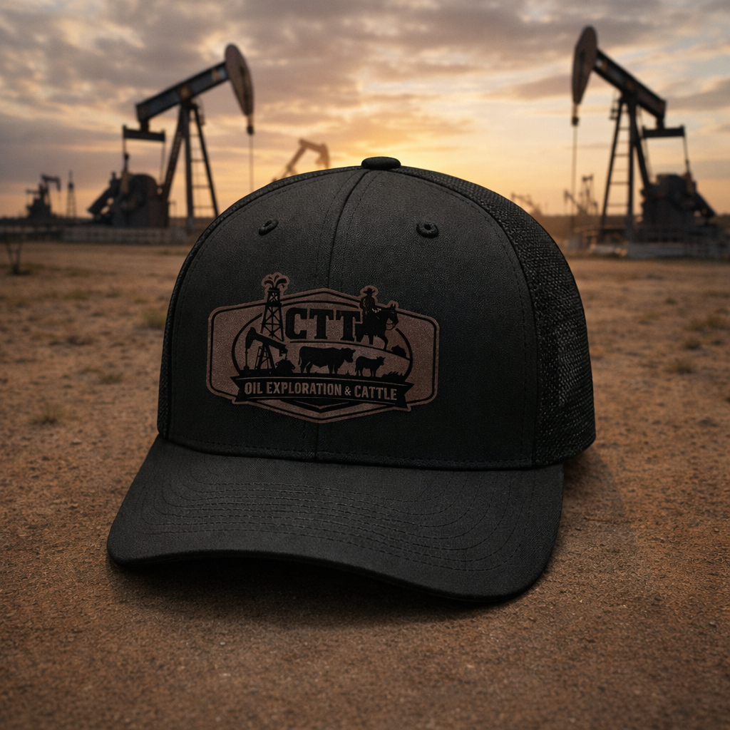 CTT Oil Exploration & Cattle Engraved Patch Hat – Snapback | Multiple Cap Colors - Image 4