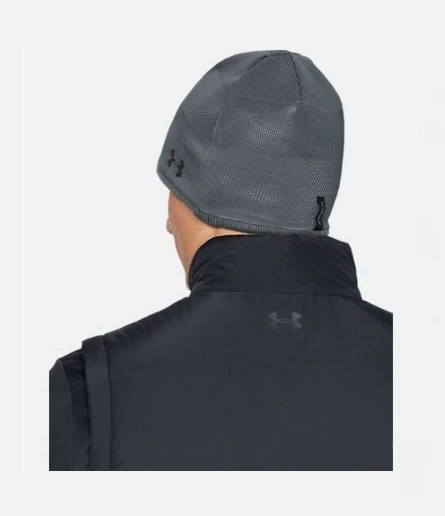 Under Armour Men UA Storm Beanie Cap Winter Golf Headwear Waterfroof Gray OSFM - Image 2
