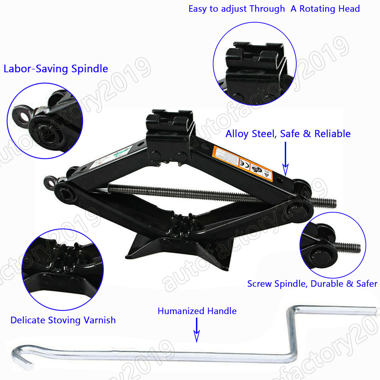 Car Lift Scissor Jack Hand Automotive Spare Tire Tool For Hyundai Toyota Nissan - Image 3