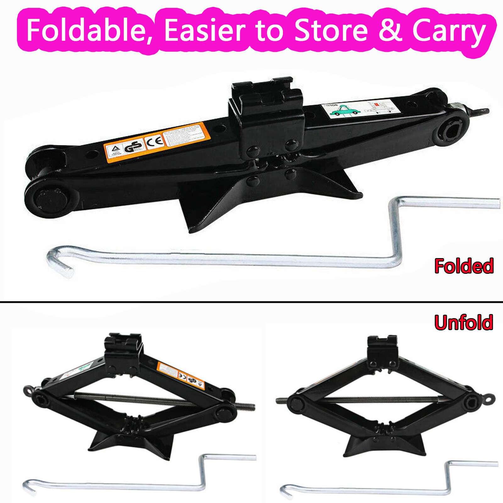 Car Lift Scissor Jack Hand Automotive Spare Tire Tool For Hyundai Toyota Nissan - Image 5