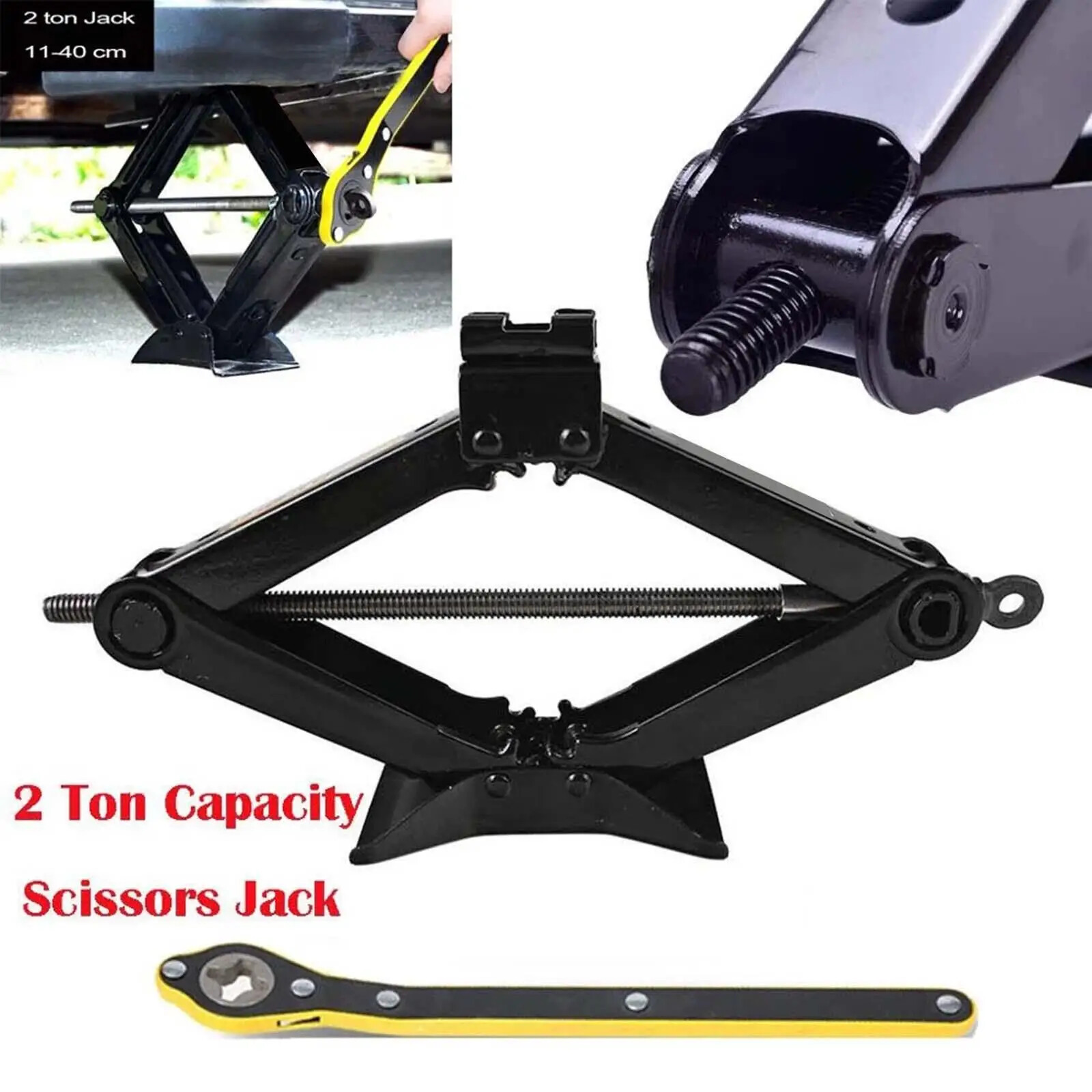 Automotive Car Scissor Jack Foldable Thickened Steel Material Horizontal Type - Image 3