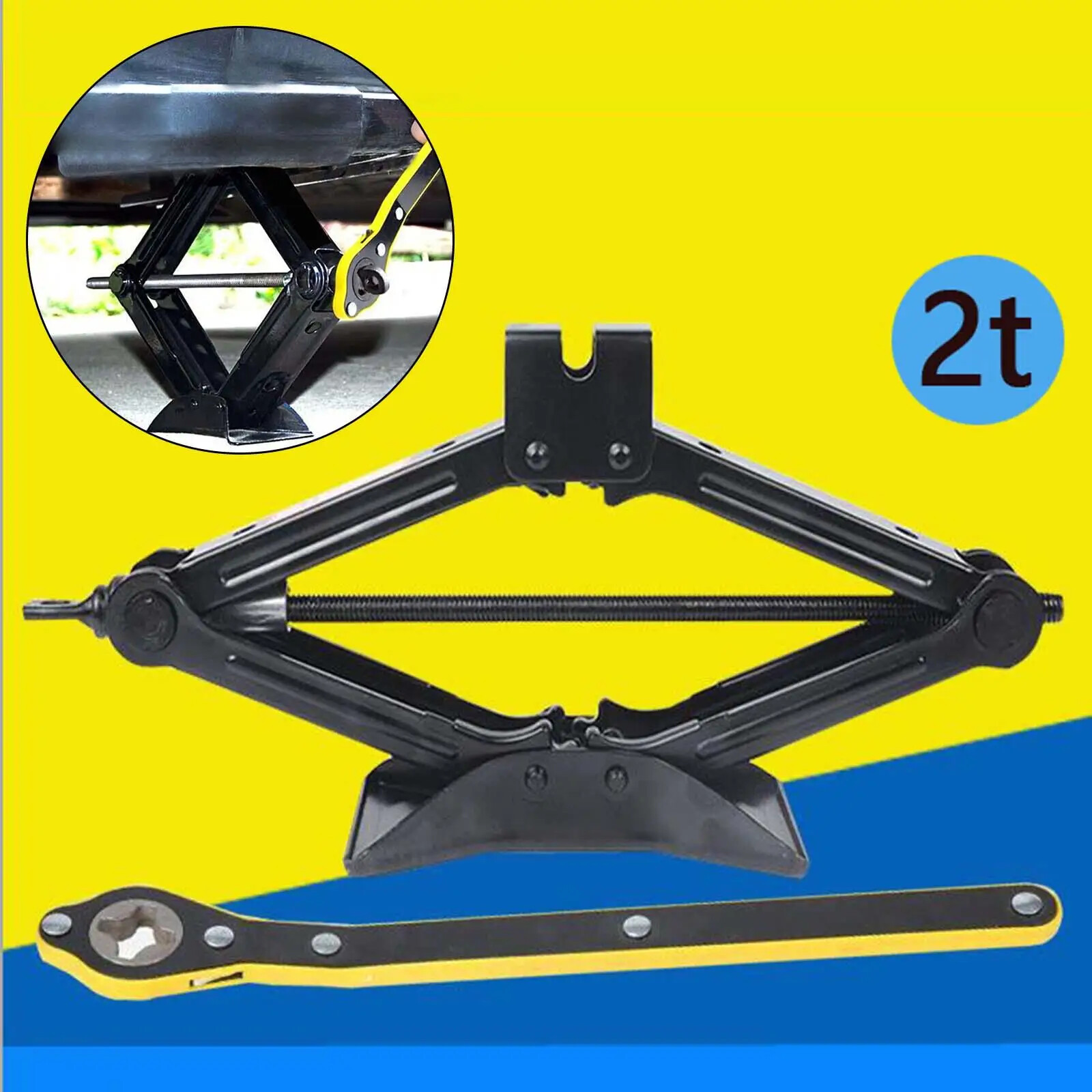Automotive Car Scissor Jack Foldable Thickened Steel Material Horizontal Type - Image 5