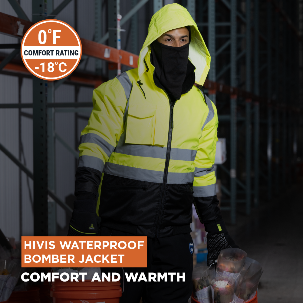RefrigiWear HiVis Waterproof Bomber Jacket - Extreme Cold Protection, - Image 2