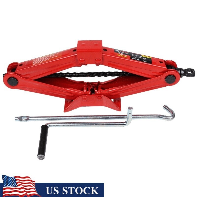 1.5 Ton Scissor Jack Portable Lightweight Alloy Steel Vehicle Lift Easy Crank US