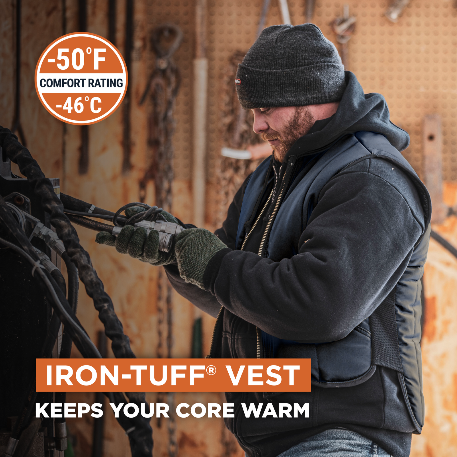 RefrigiWear Iron-Tuff Vest - Extreme Cold Protection, Water-Repellent, - Image 2