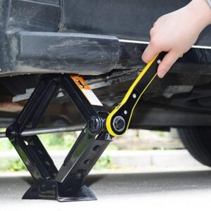 Universal Automotive 360° Labor-Saving Swivel Jack Ratchet Wrench Scissor Jack