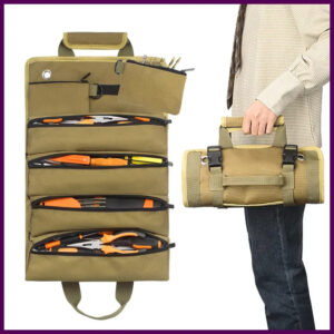 Heavy-Duty Roll-Up Tool Bag for Electricians & Cars – Waterproof Automotive Tool