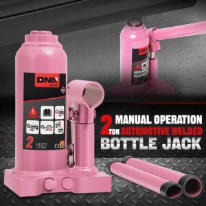 2 Ton Manual Hydraulic Trolley Welded Bottle Jack Car Automotive Lifting Pink