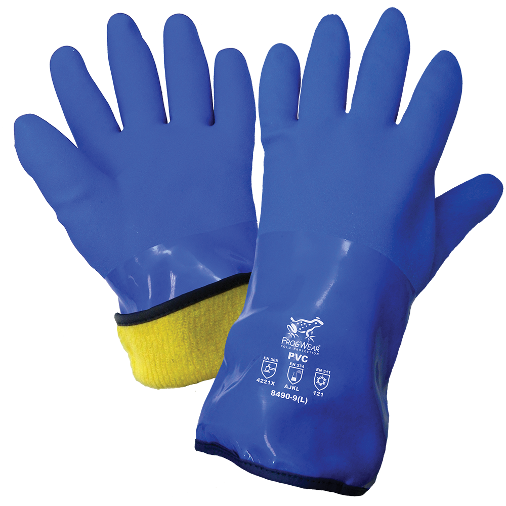 Insulated Waterproof Gloves Flexible PVC Cold Weather Work FrogWear 8490 1/Pair - Image 2
