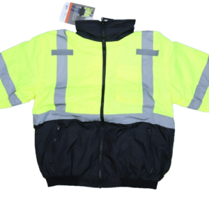 PIP Protective Industrial ANSI R3 Bomber Jacket Hi Vis Lime Yellow Black Mens L