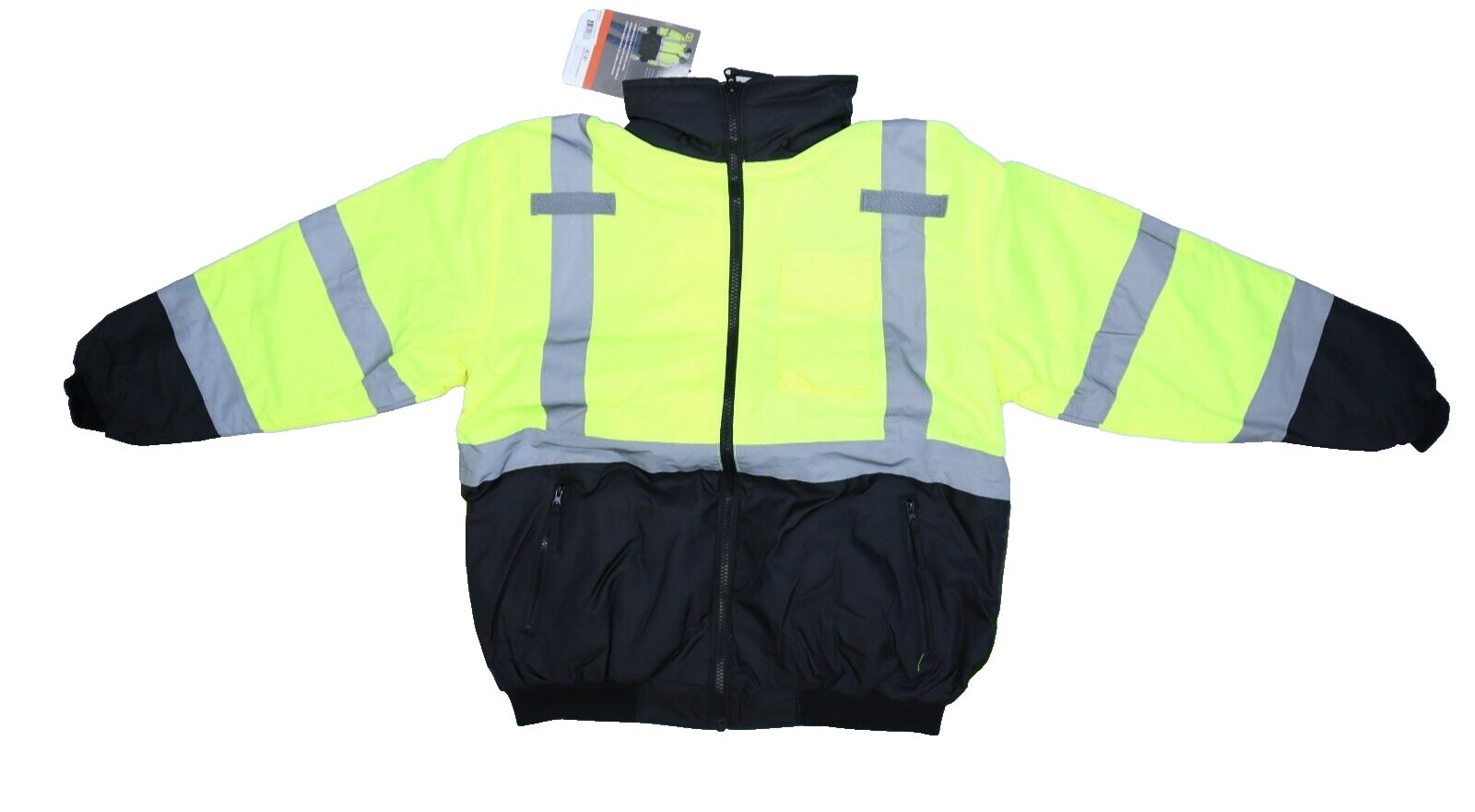 PIP Protective Industrial ANSI R3 Bomber Jacket Hi Vis Lime Yellow Black Mens L