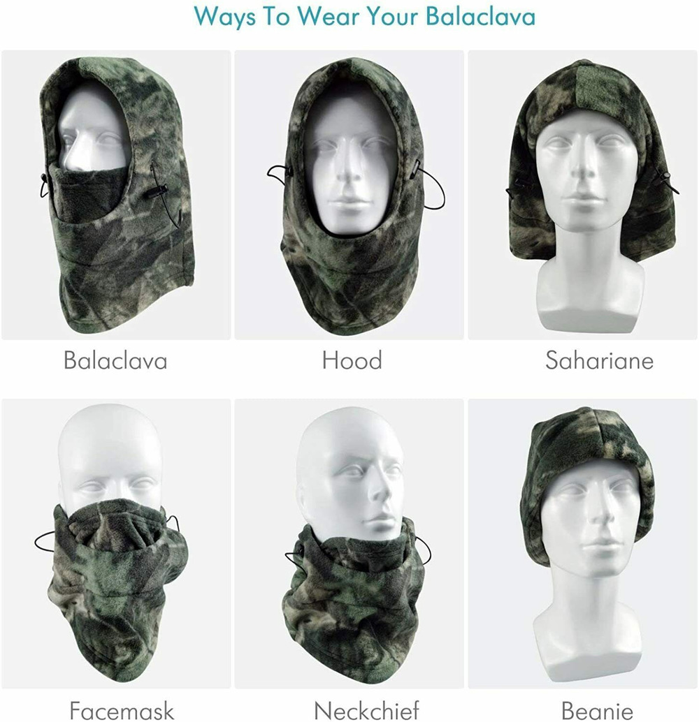 Windproof Fleece Neck Warm Balaclava Ski Full Face Mask for Cold Weather - Image 4