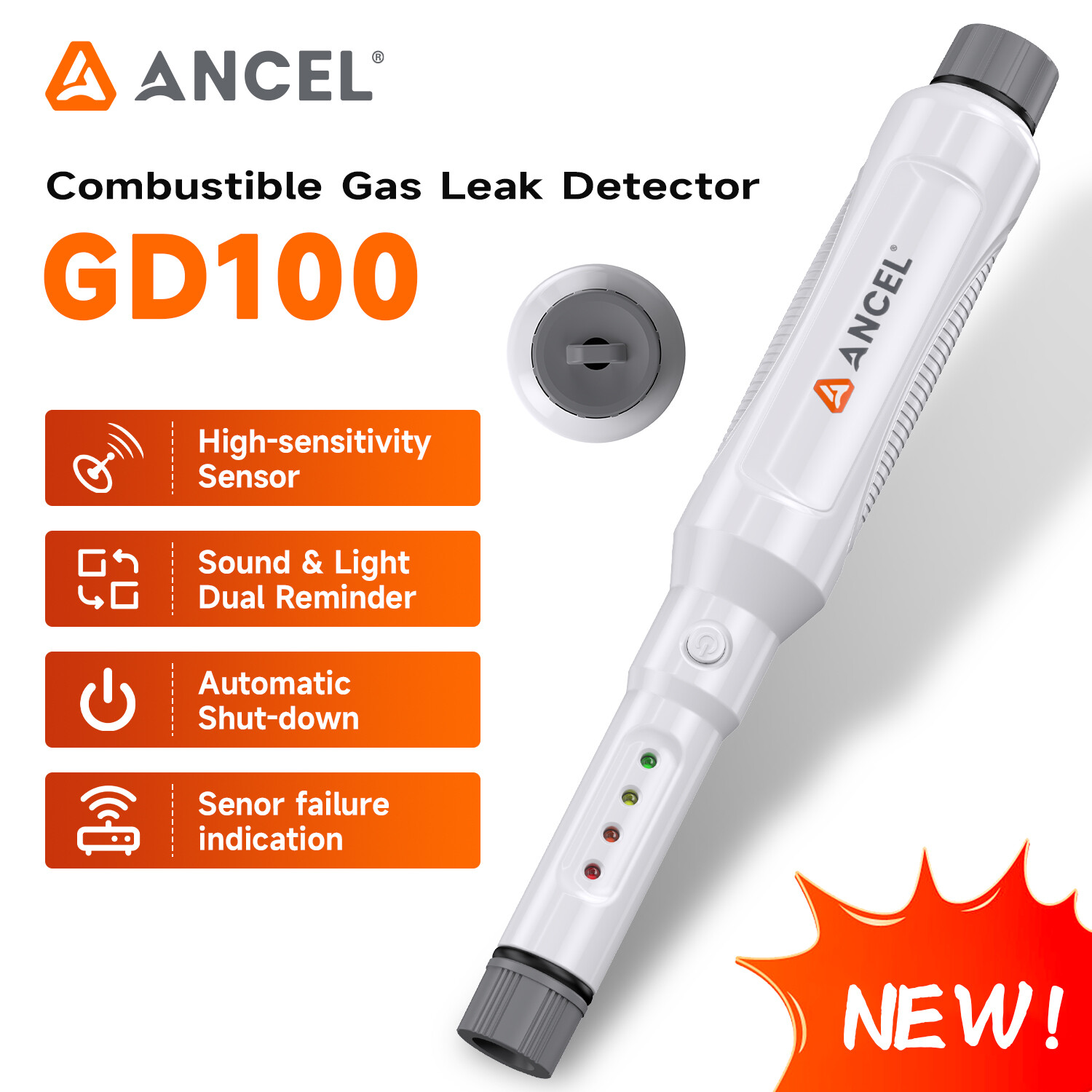 US Natural Gas Leak Detector Pen Methane Propane Combustible Gas Detector ANCEL