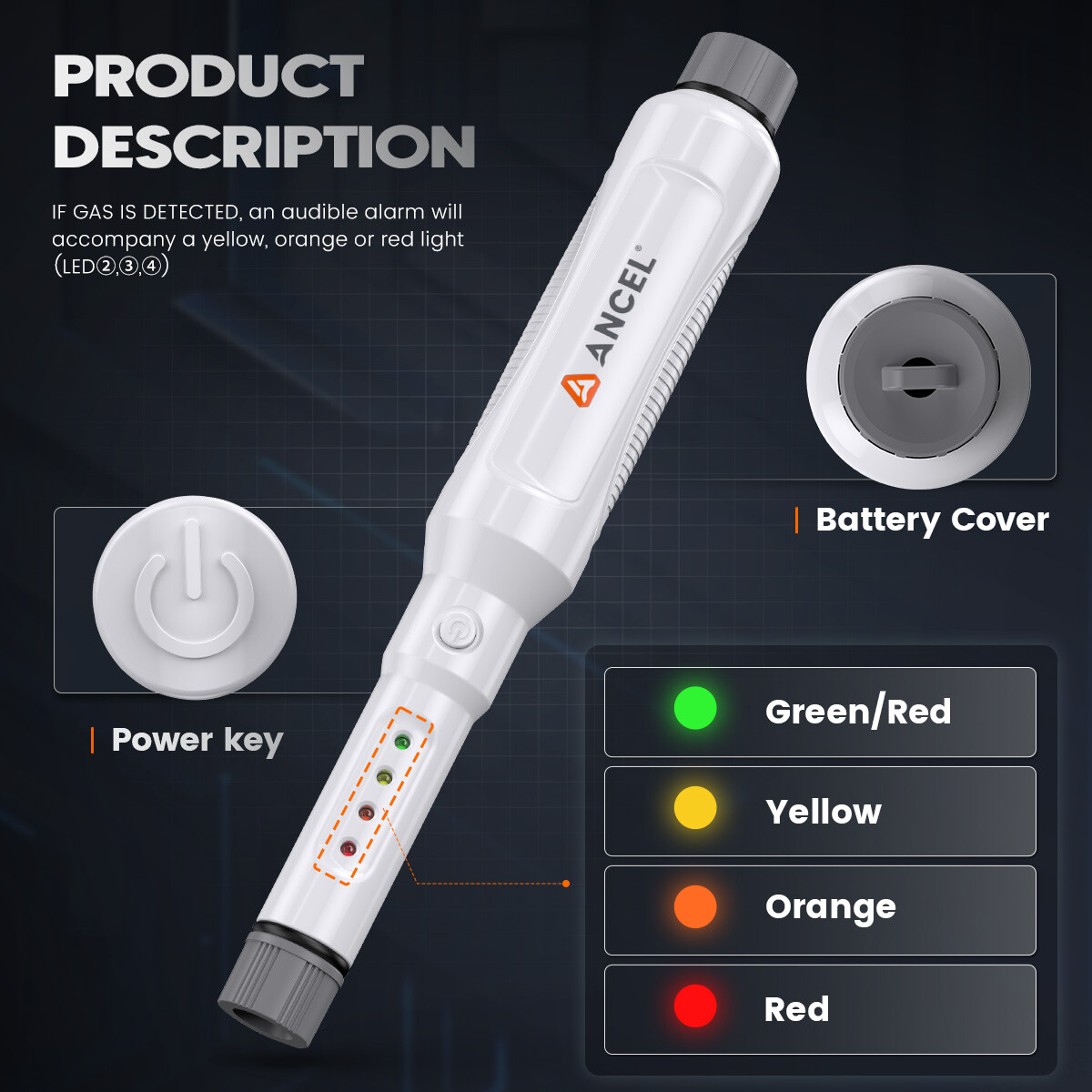 US Natural Gas Leak Detector Pen Methane Propane Combustible Gas Detector ANCEL - Image 2