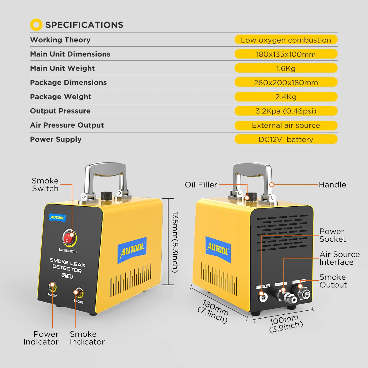 12V Automotive No Pump EVAP Leakage Gas Leakage Locator Generator DiagnosticTool - Image 2