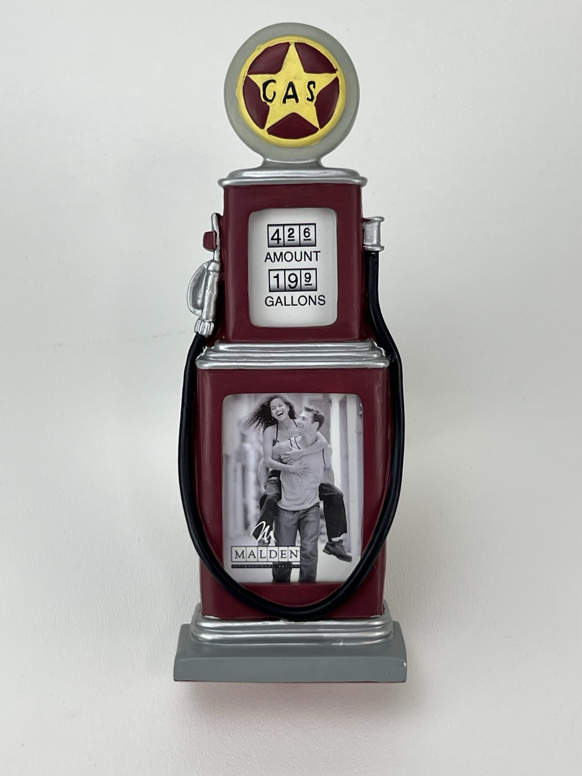 Picture Frame, Malden, Vintage Automotive Gas Pump Photo Frame, 2 Odd Size Photo