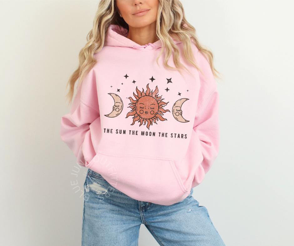 THE SUN THE MOON THE STARS | BOHO CELESTIAL HOODIE - Image 2