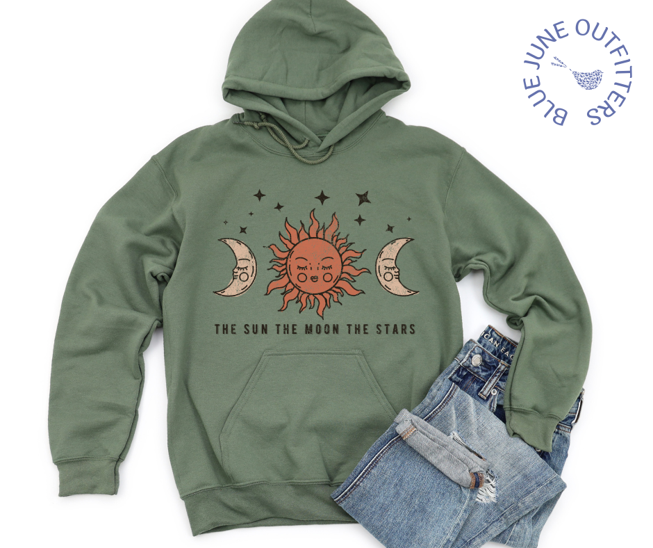 THE SUN THE MOON THE STARS | BOHO CELESTIAL HOODIE - Image 3