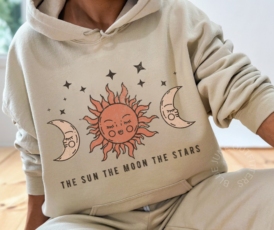 THE SUN THE MOON THE STARS | BOHO CELESTIAL HOODIE - Image 4